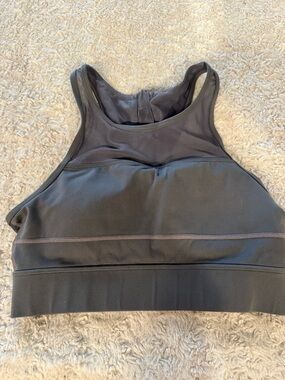Zyia High-Neck Performance Sports Bra — Charcoal